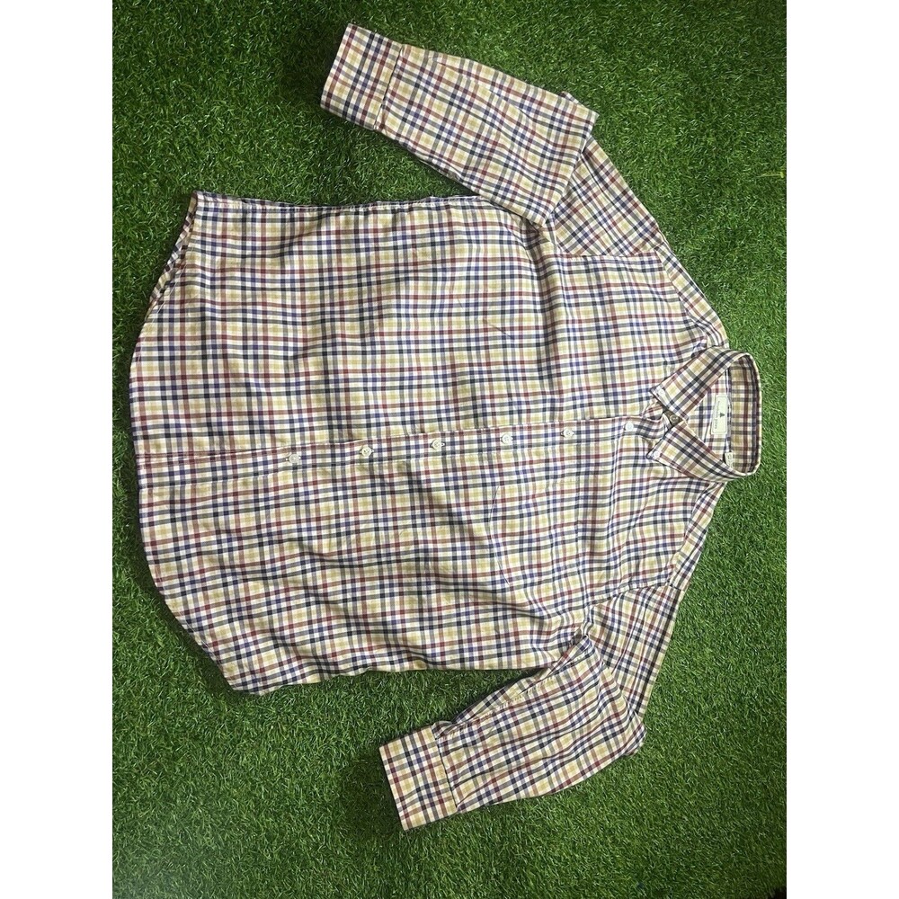 Southern Pines Men’s Button Front Plaid Shirt Long Sleeve Size XL